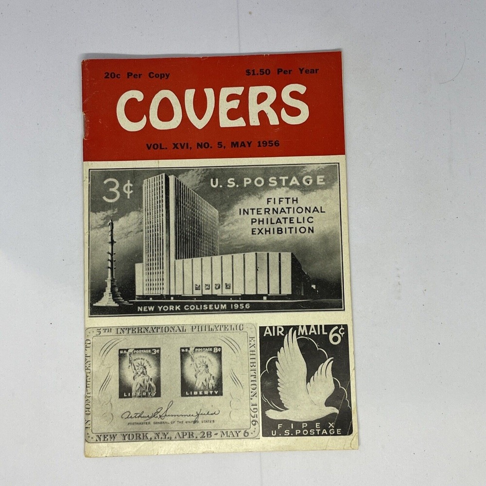 Vintage Covers Magazine May 1956 Vol XVI No 5 FIPEX New York Coliseum Stamps